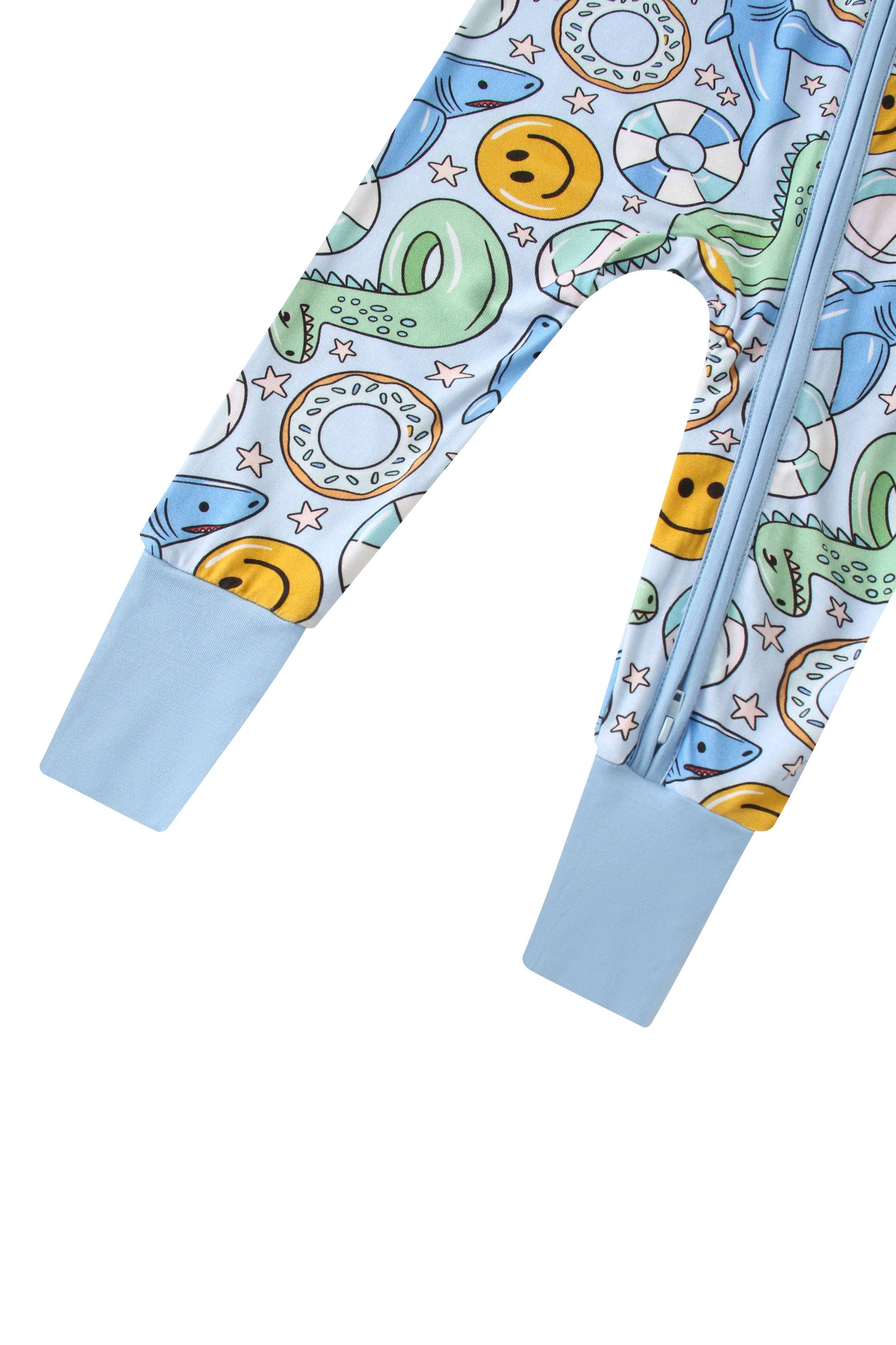 PoshTOT Summer Bamboo Baby Convertible Zippy Romper: 12-18M