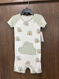 Kyte Baby Green Aloe Rainbow Shortall Romper 4T