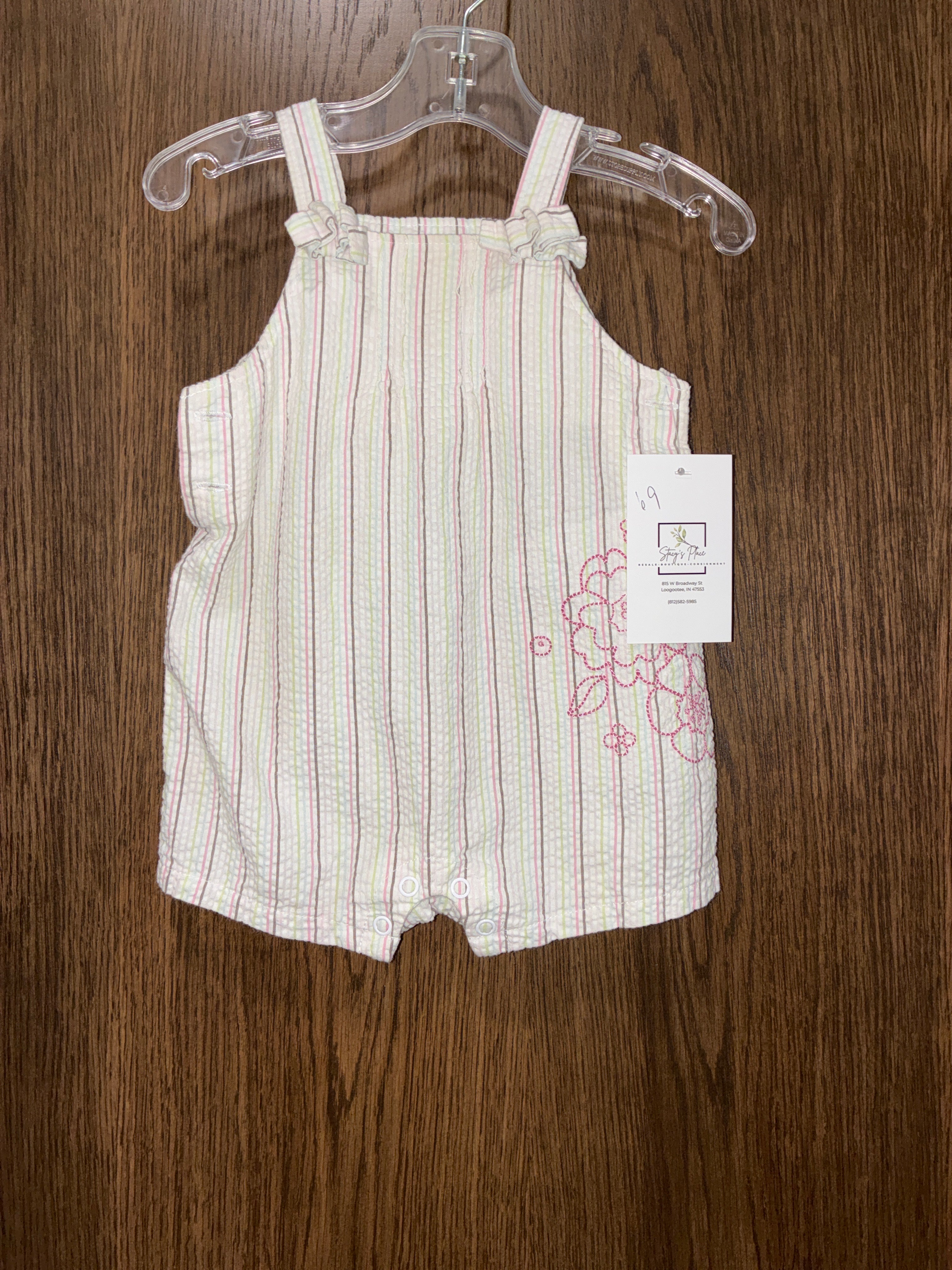 Girls Striped Romper Size 6-9 Months