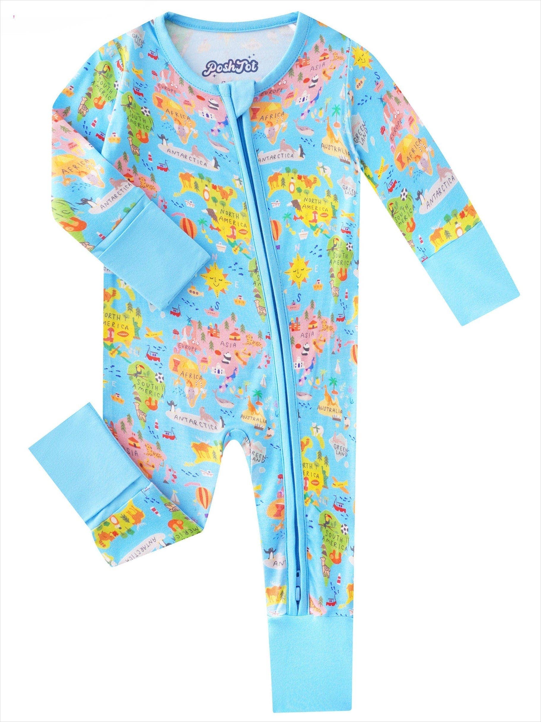 PoshTOT Colorful Stars Bamboo Baby Convertible Zippy Romper: Star / 0-3M