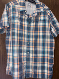 Men’s North Face Plaid short sleeve button up size Large