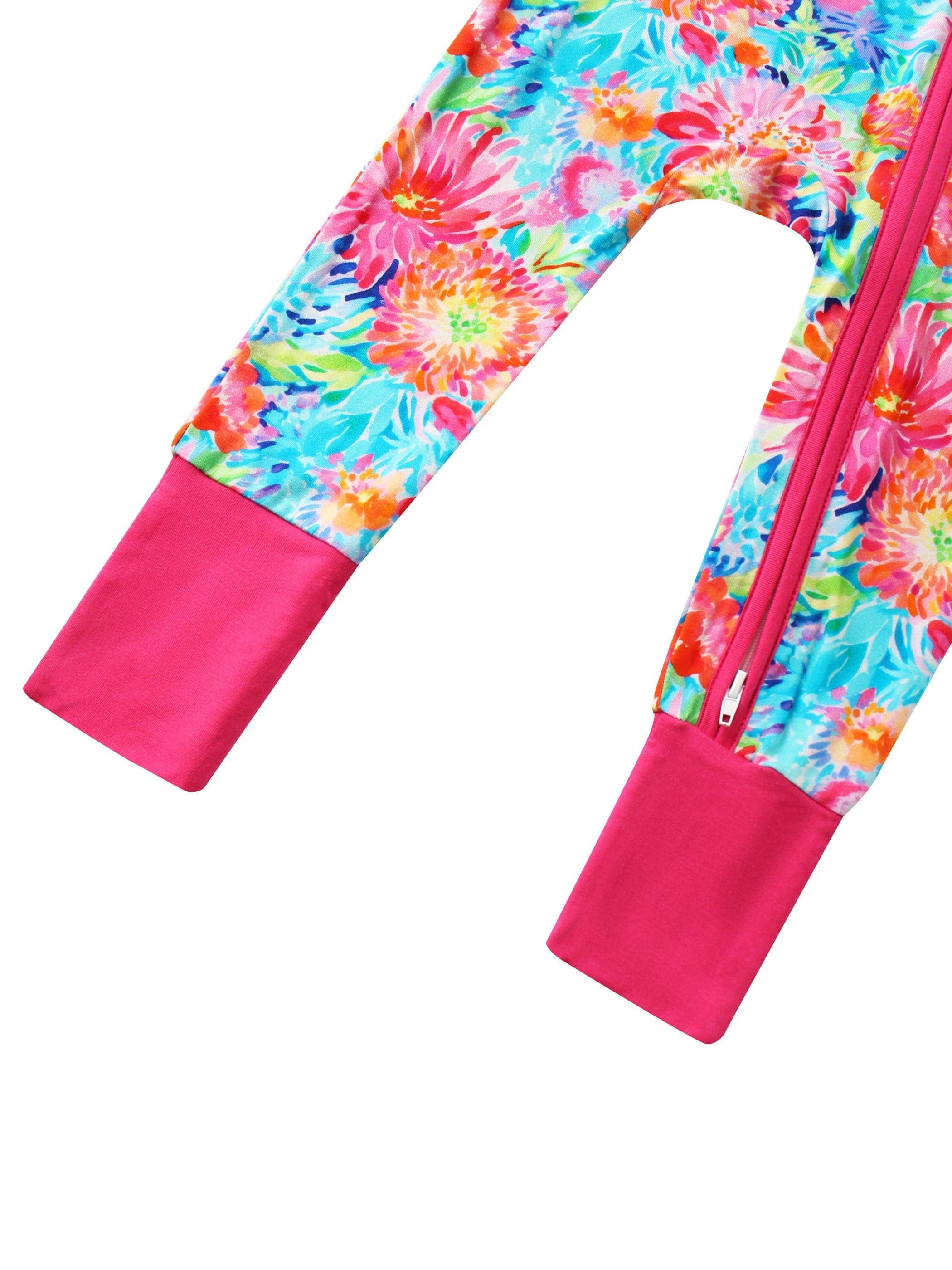 PoshTOT Chrysanthemum Bamboo Baby Convertible Zippy Romper: 18-24M