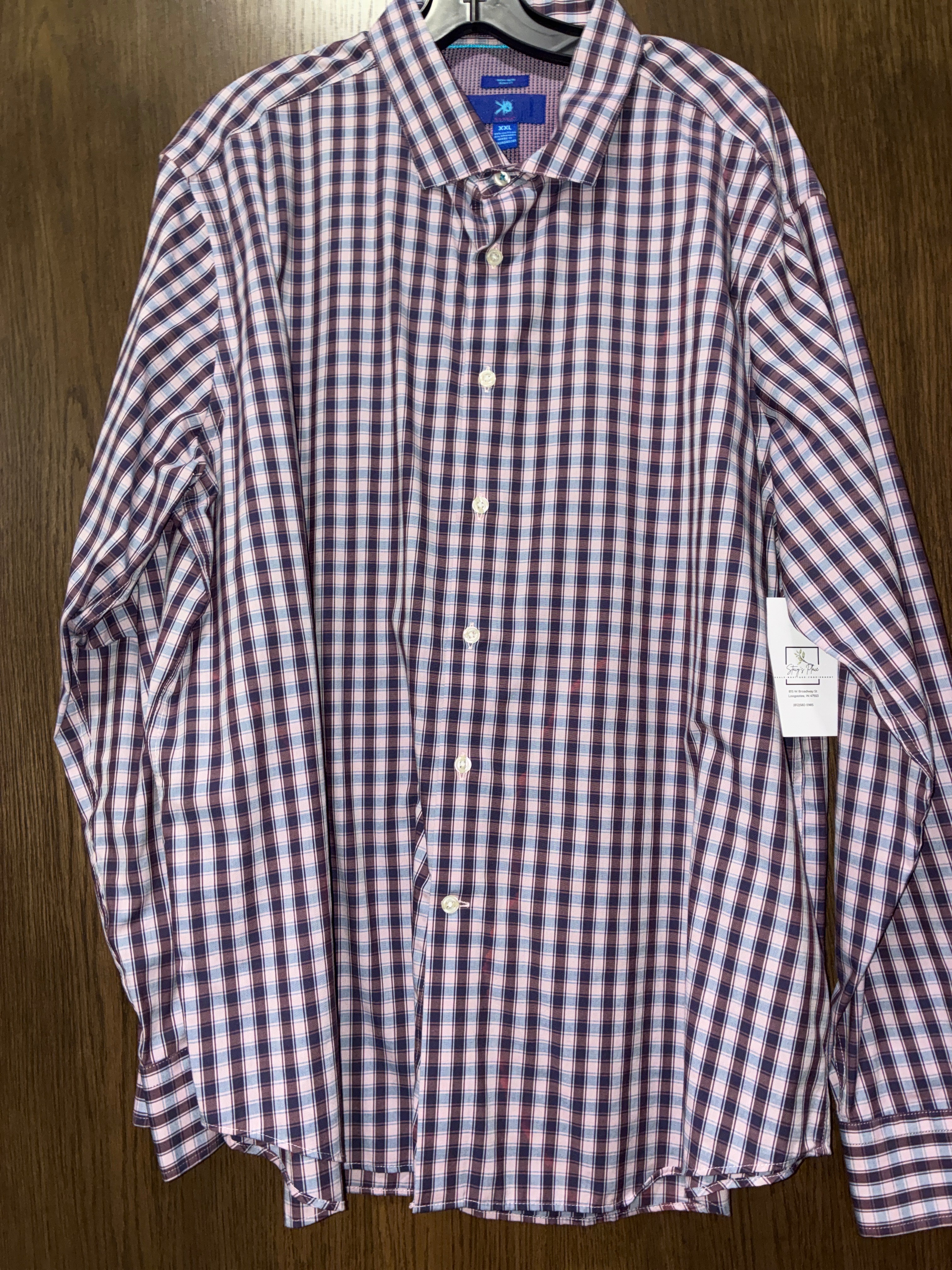 Men’s Egara Long Sleeve Button Up Shirt Size XXL