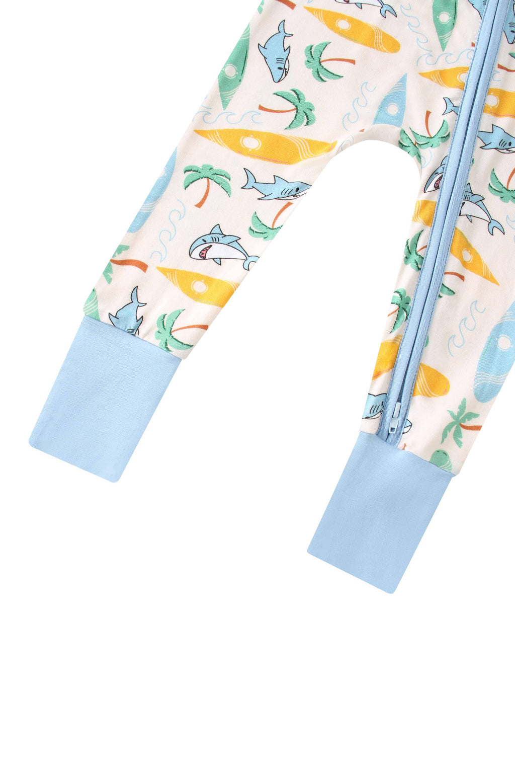 PoshTOT Beach Surfing Bamboo Baby Convertible Zippy Romper: 18-24M