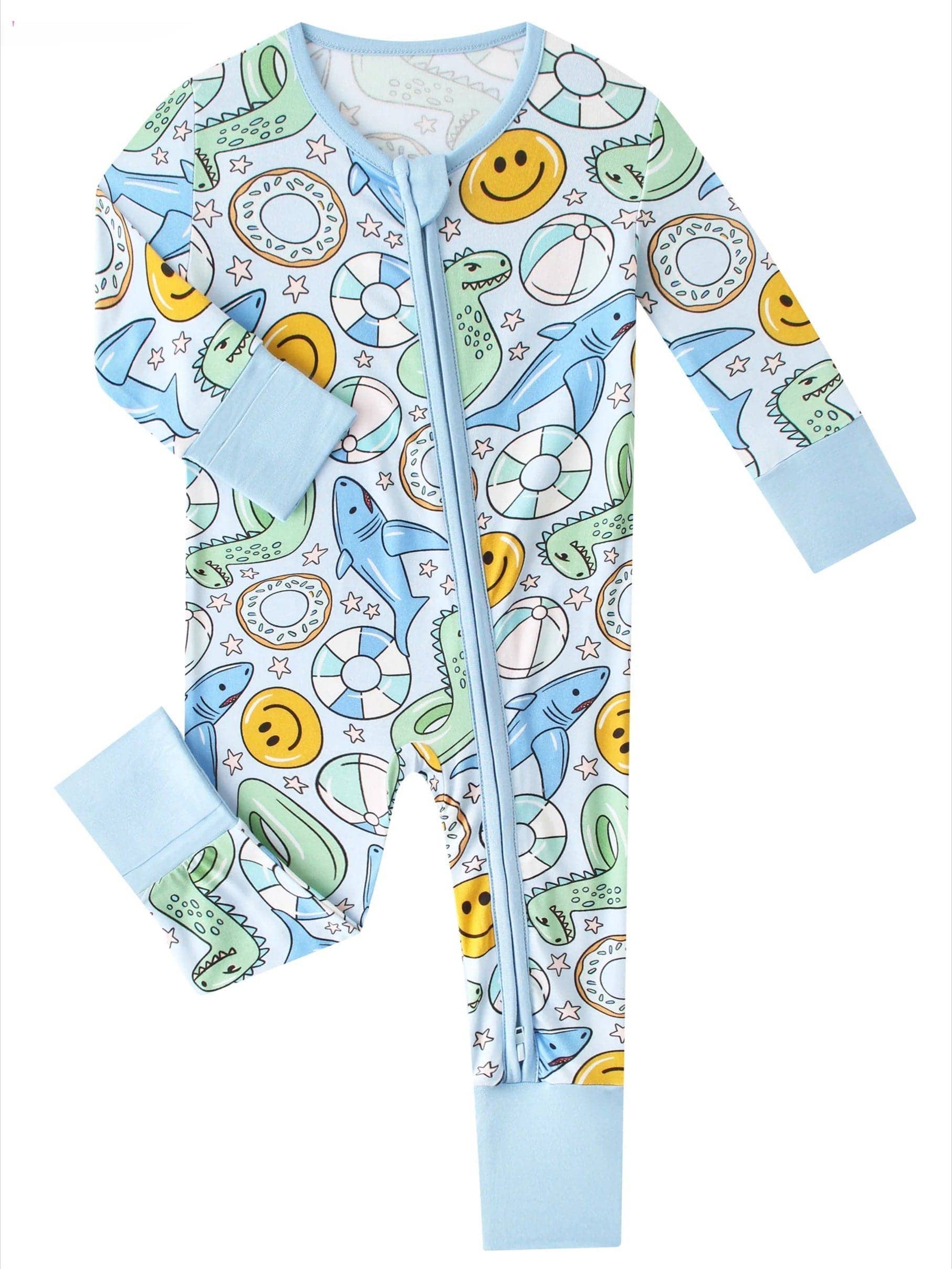 PoshTOT Summer Bamboo Baby Convertible Zippy Romper: 18-24M