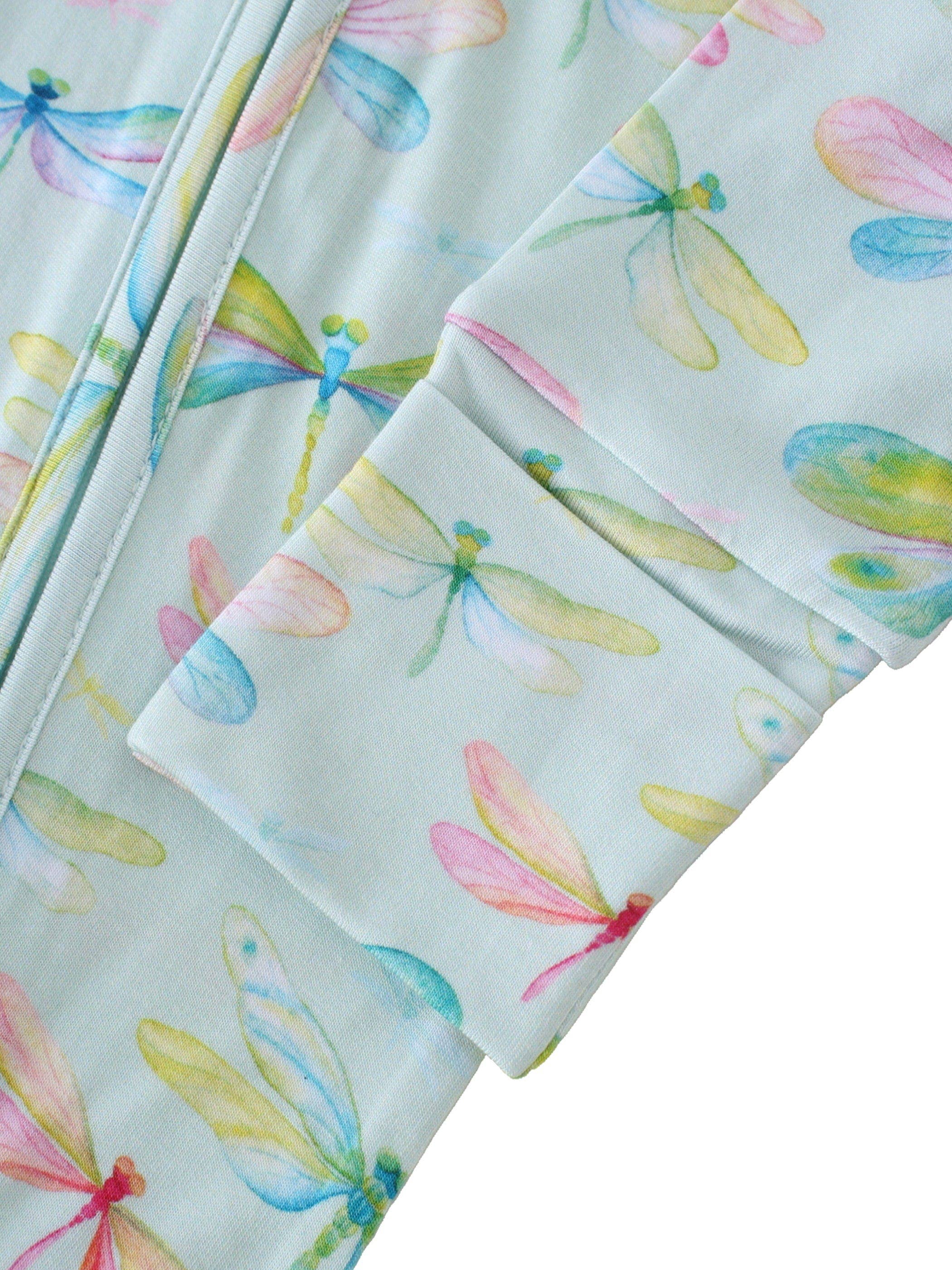 PoshTOT Dragonfly Bamboo Baby Convertible Zippy Romper: 12-18M