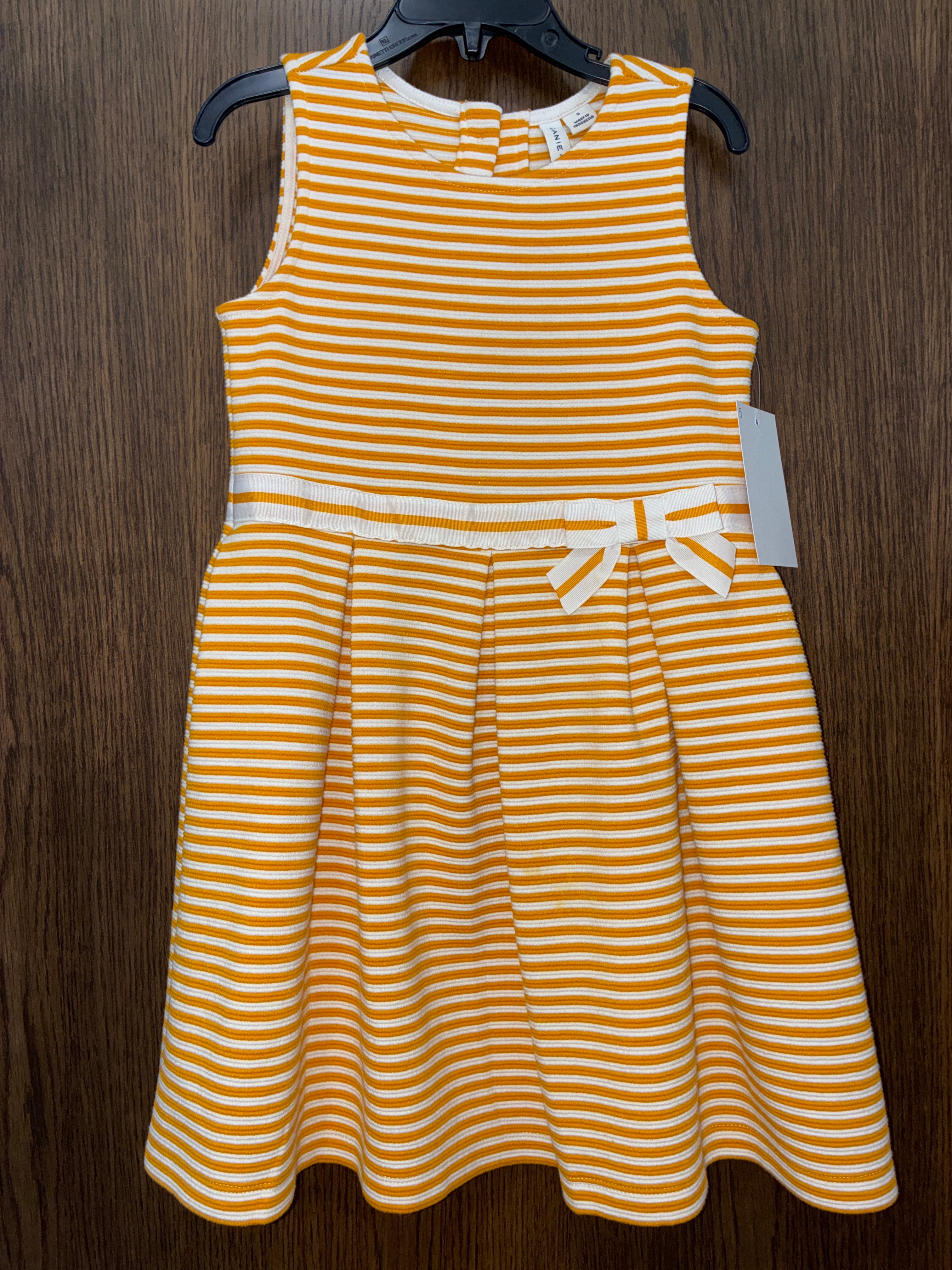 Janie and Jack yellow striped dress size 5