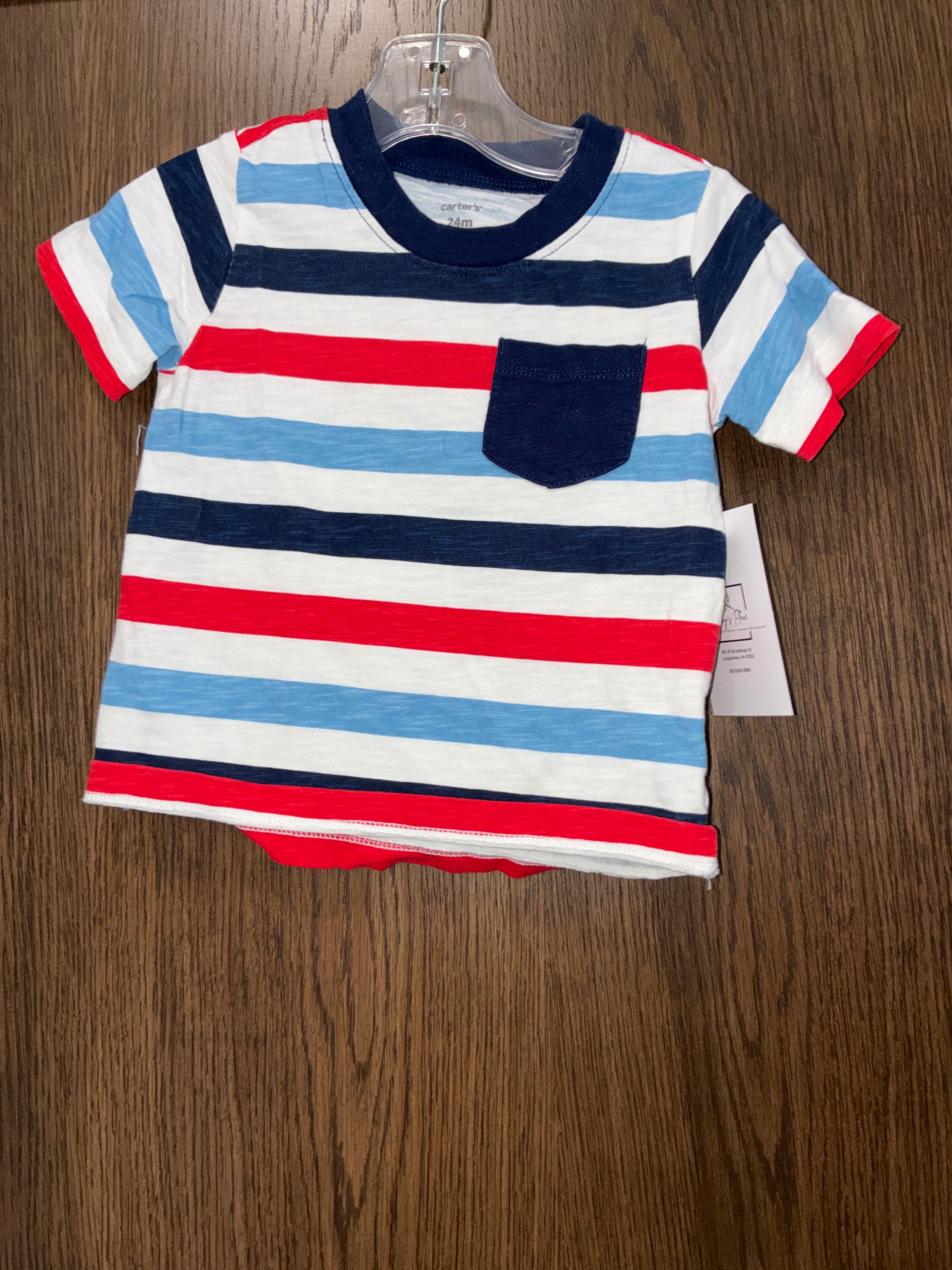 Carters Boys Striped Pocket T-Shirt size 24M