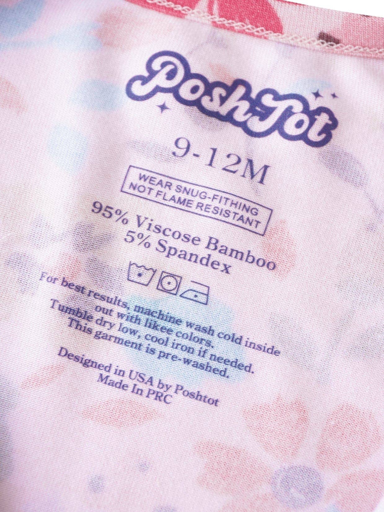 PoshTOT Butterfly Bamboo Baby Convertible Zippy Romper: 6-9M