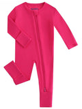 PoshTOT Hot Pink Bamboo Baby Convertible Zippy Romper: 9-12M