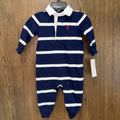 Ralph Lauren Baby Boys Striped Cotton Jersey Rugby Coverall NWT Size 6 months