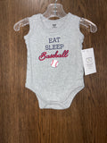 Eat sleep baseball onesie size 3-6M
