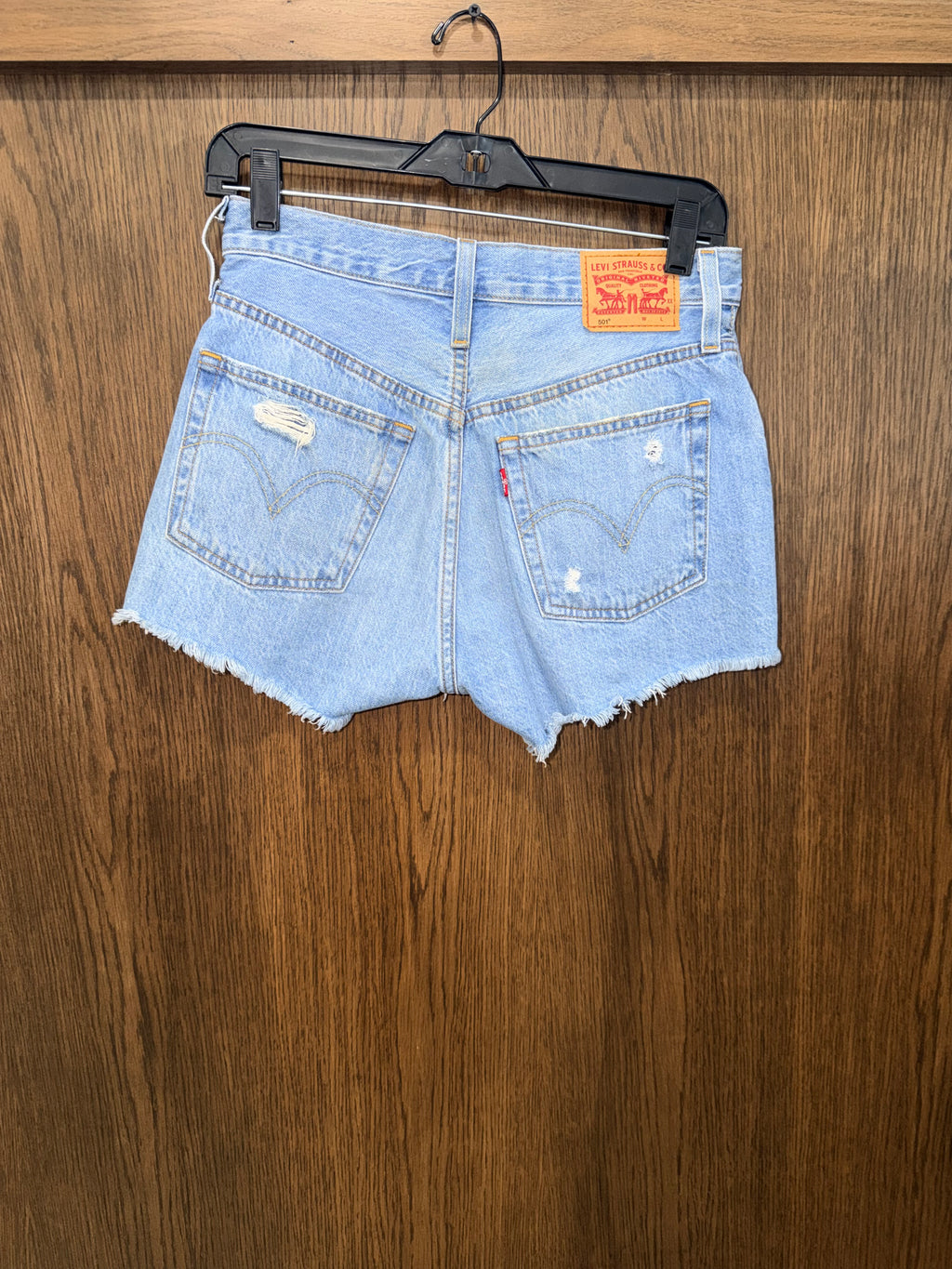 Women’s Levi’s 501 Button Fly Distressed Jean Shorts Size 25