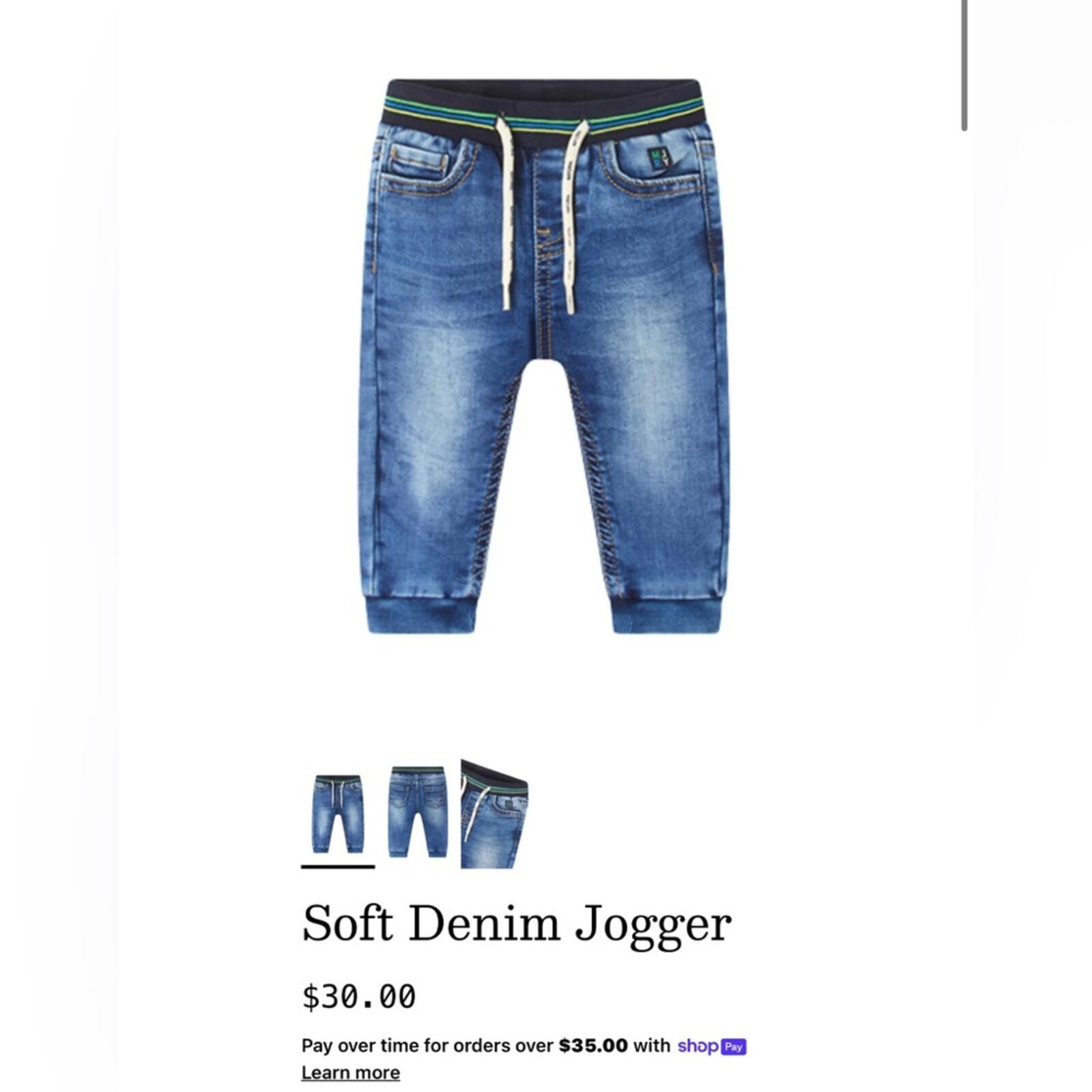 Mayoral Baby Boy Soft Denim Joggers Size 6 mos
