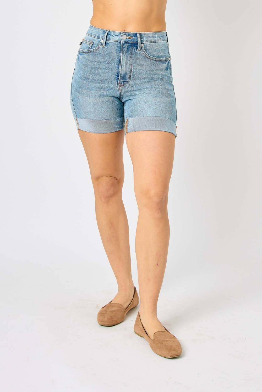 Judy Blue NWT High Waist Tummy Control Cool Denim Shorts XL