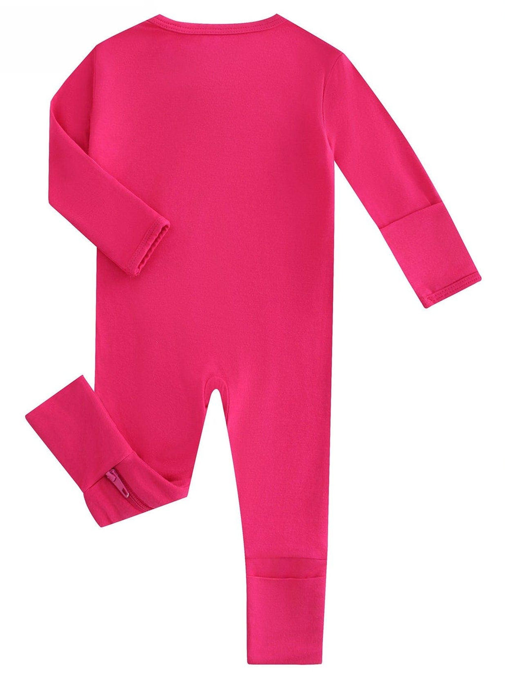PoshTOT Hot Pink Bamboo Baby Convertible Zippy Romper: 0-3M