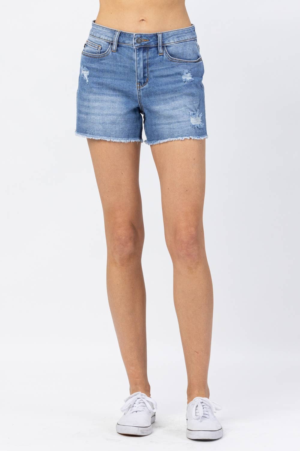 Judy Blue NWT HI WAIST DISTRESSED SHORTS XL