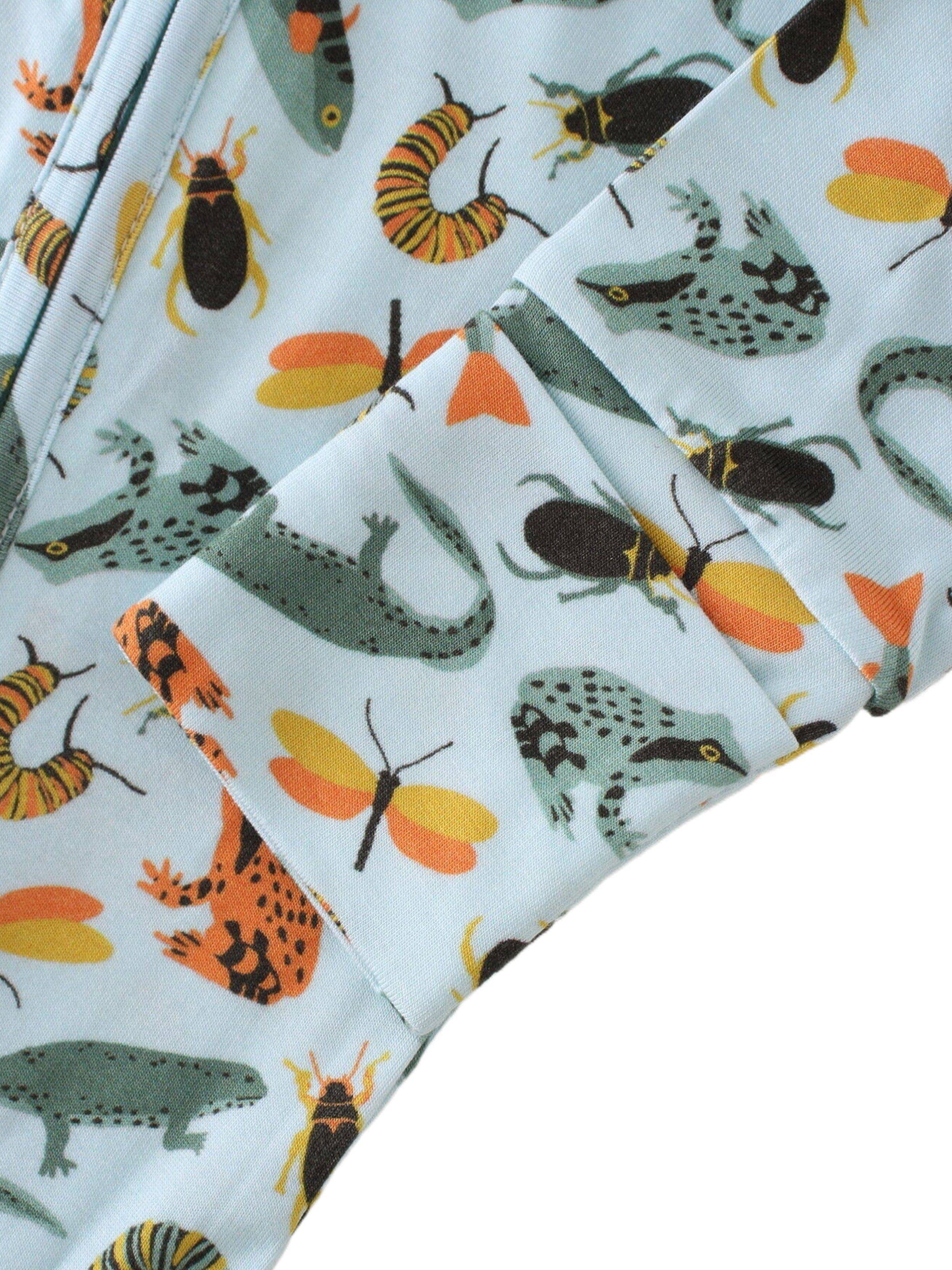 PoshTOT Lizards & Bugs Bamboo Baby Convertible Zippy Romper: 6-9M