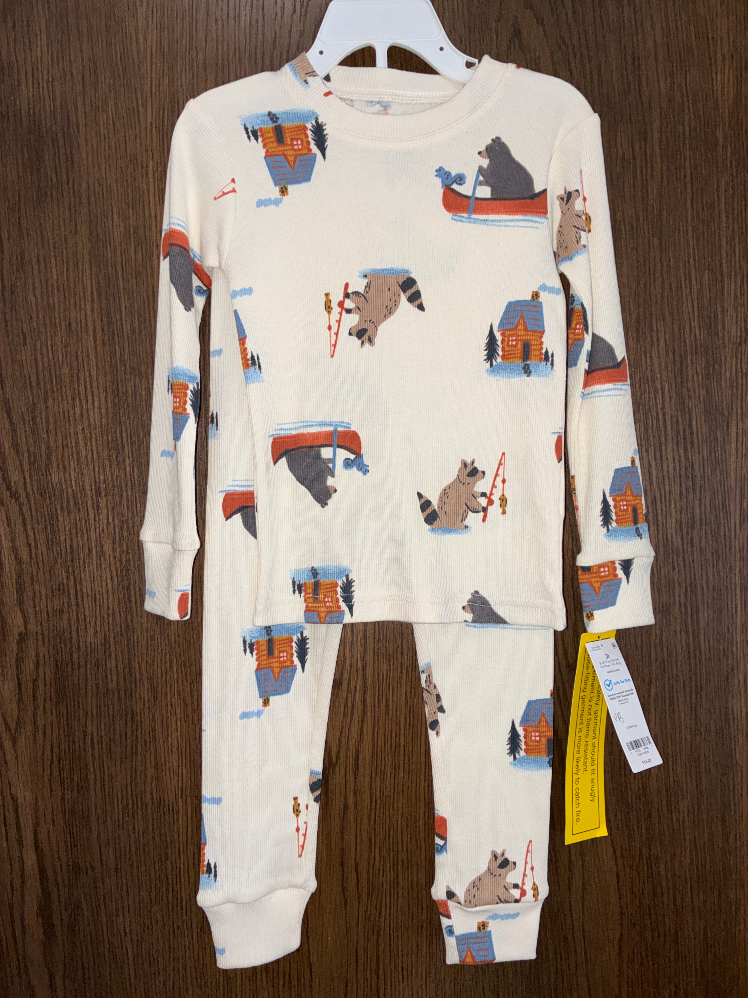 Carters raccoon and bear pajama set NWT Size 3T