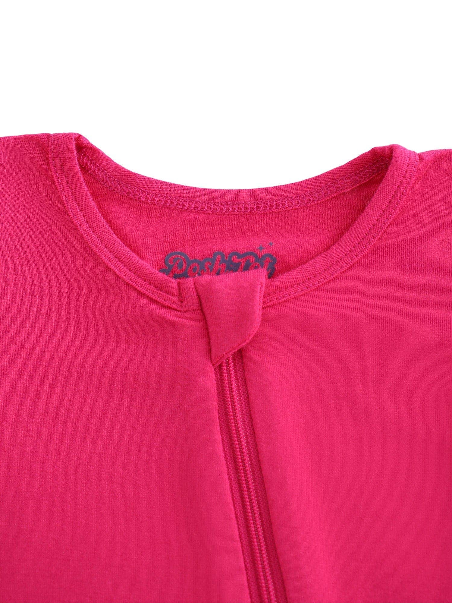 PoshTOT Hot Pink Bamboo Baby Convertible Zippy Romper: 6-9M