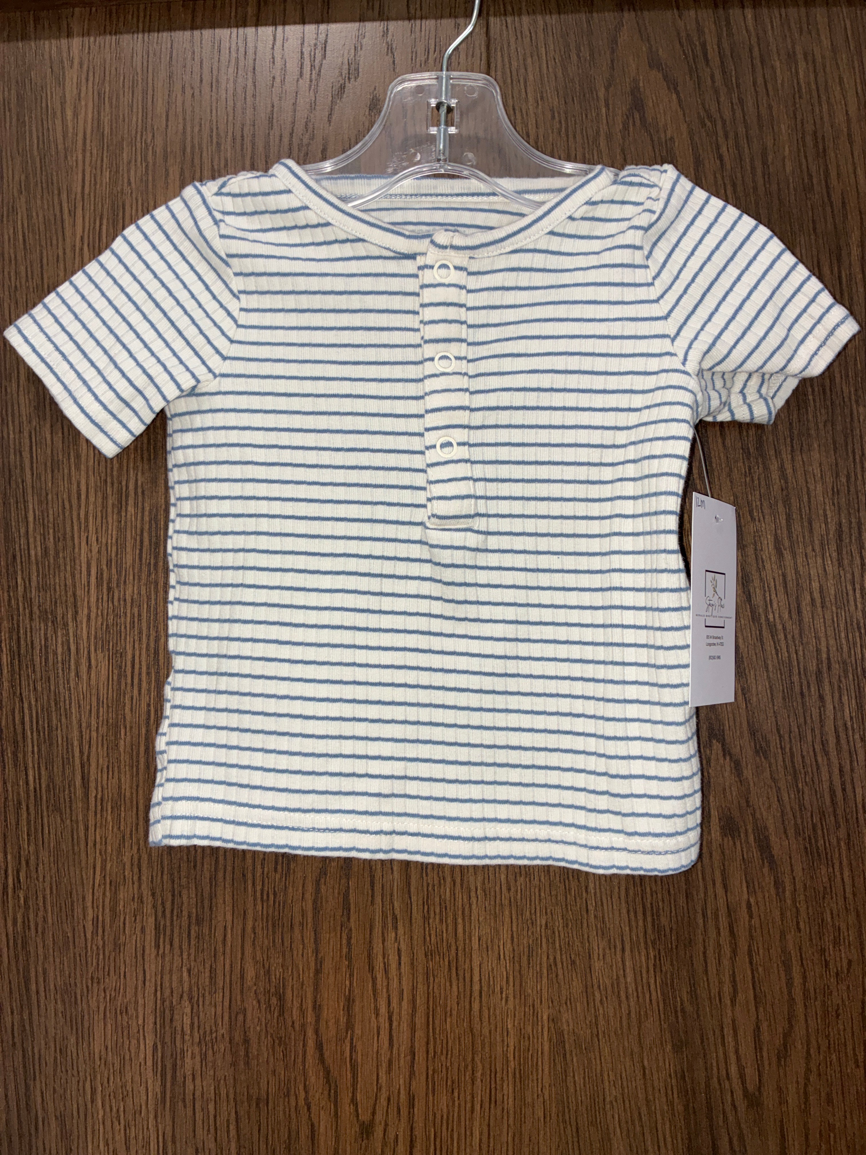 Carters striped button short sleeve shirt size 12M