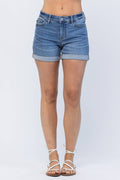 Judy Blue NWT Midrise Cuffed Shorts XL