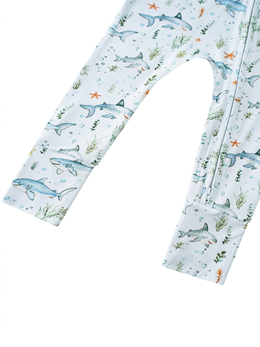 PoshTOT Shark Bamboo Baby Convertible Zippy Romper: 9-12M