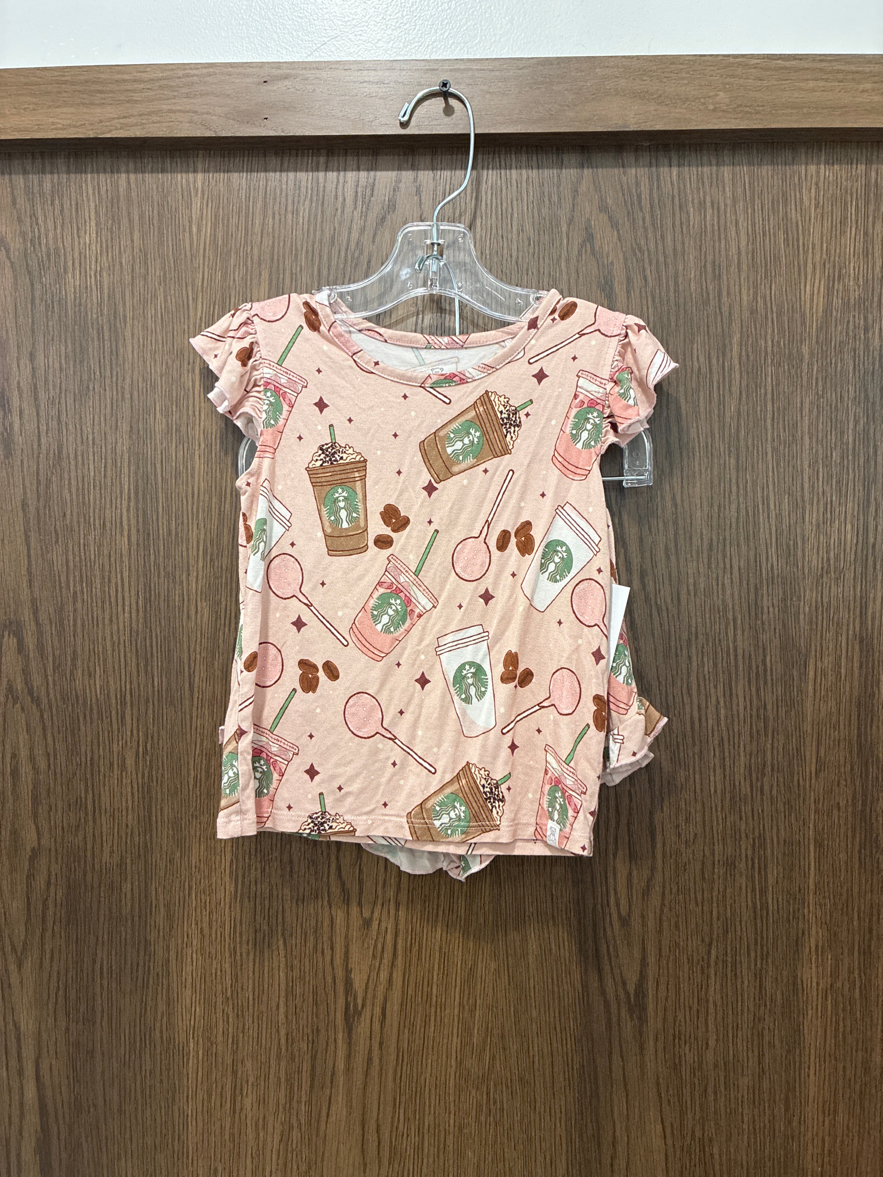 Baby Girls Little Snuggles Starbucks 2 piece Bamboo  Pajamas 2T