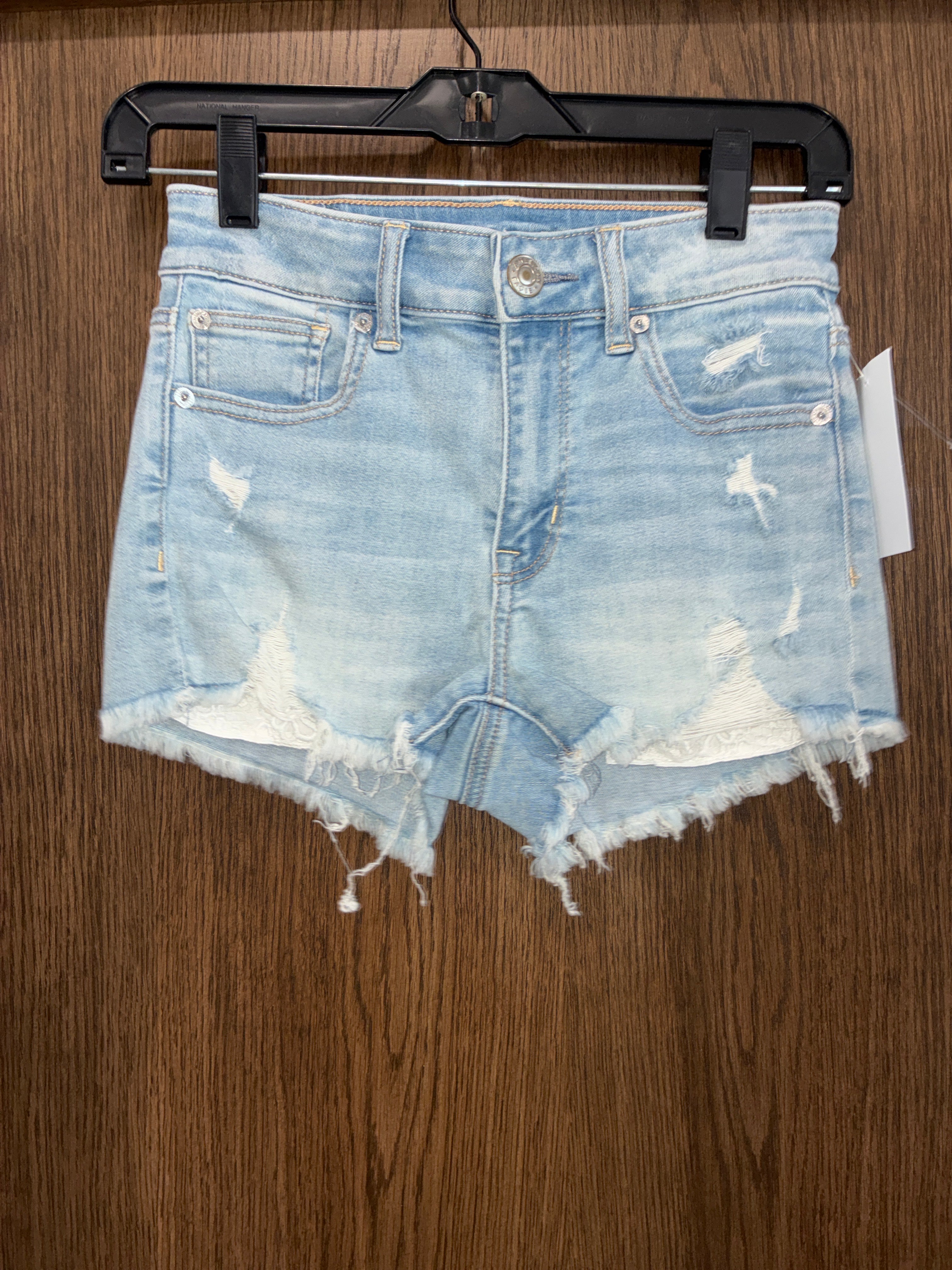 Women’s American Eagle Lace Pocket Denim Shorts Size 2