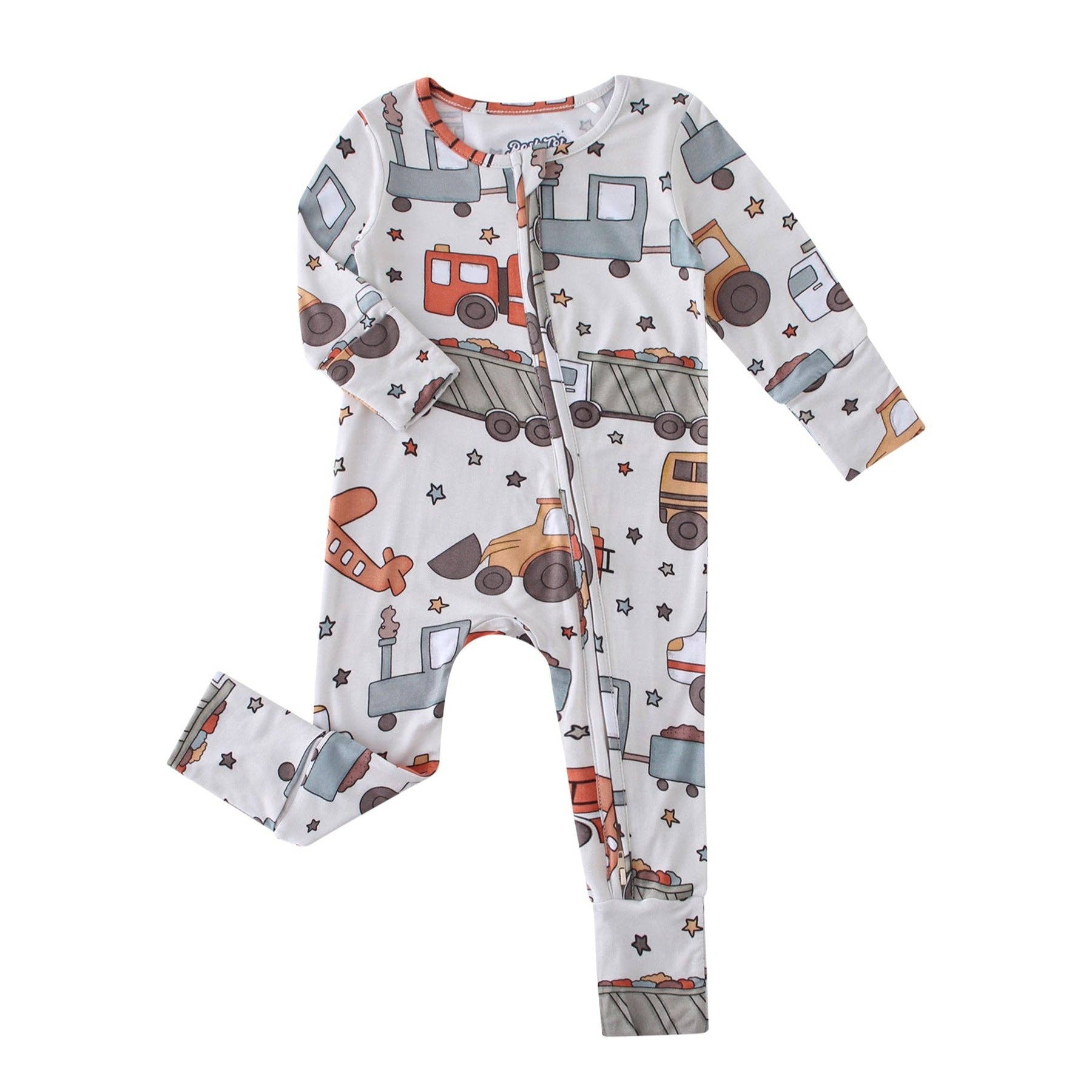 PoshTOT Vehicles Bamboo Baby Convertible Zippy Romper: 9-12M