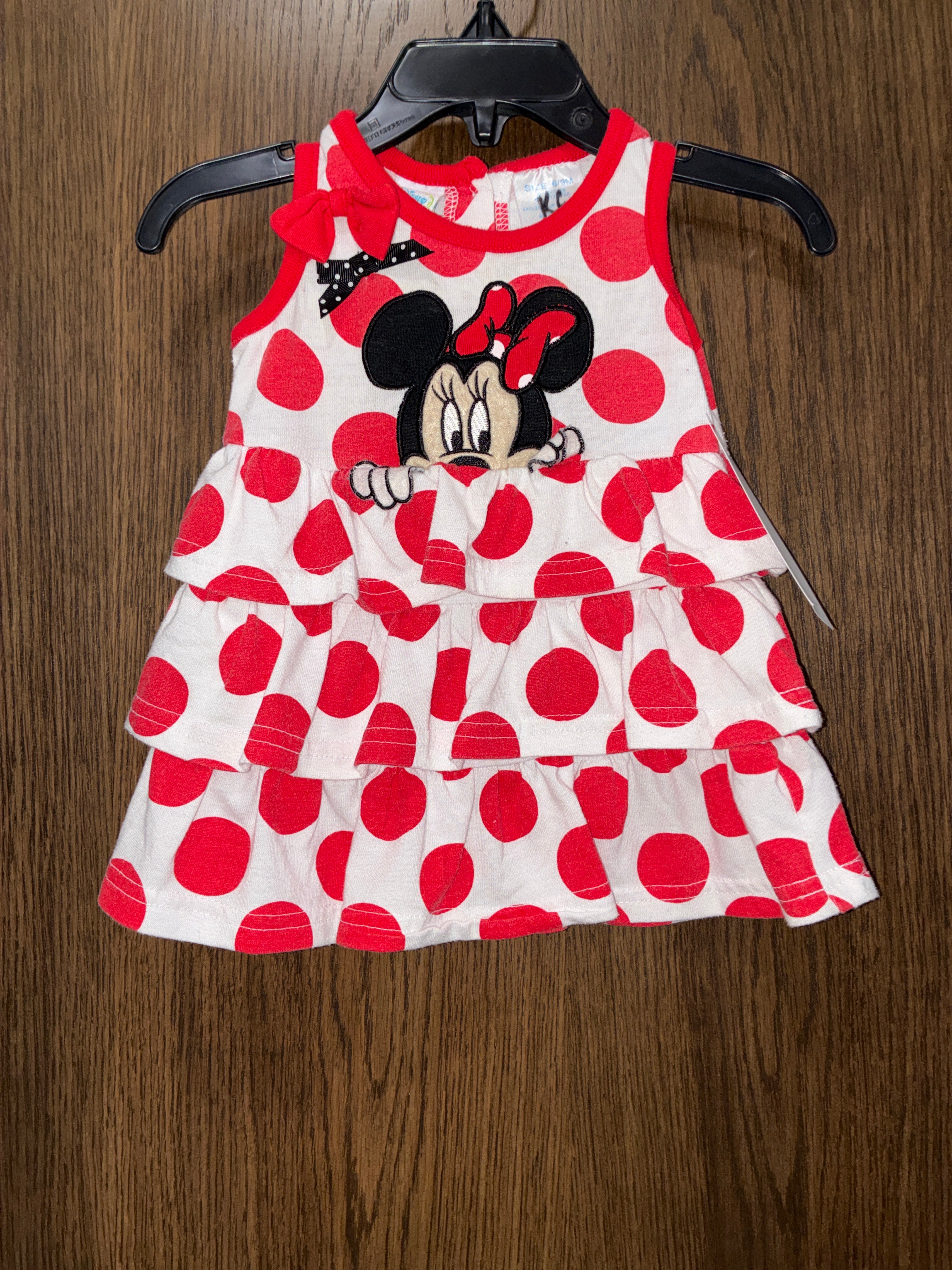 Girls Minnie Mouse Ruffle Dress Size 6-9 Months
