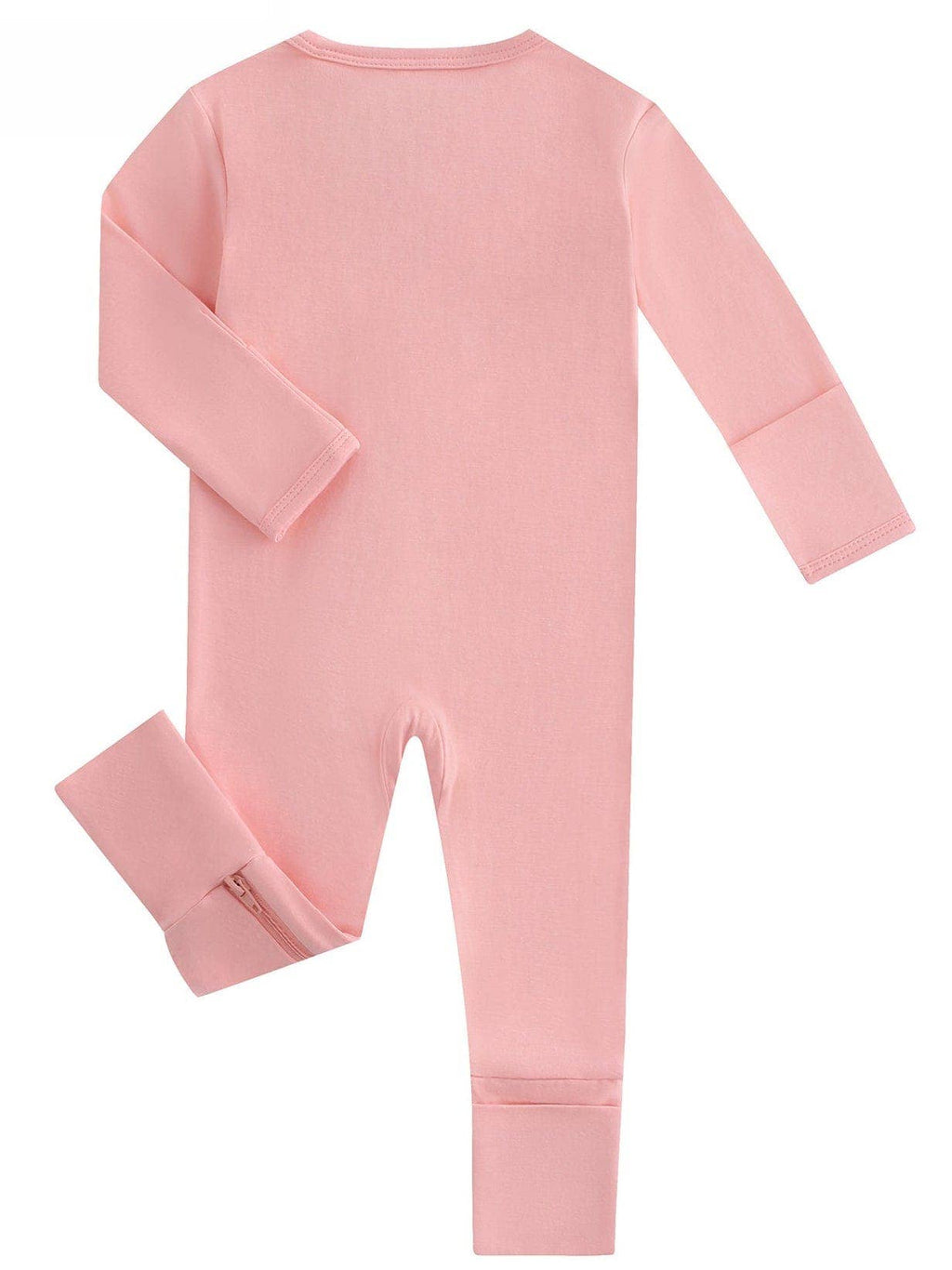 PoshTOT Peach Bamboo Baby Convertible Zippy Romper: 0-3M