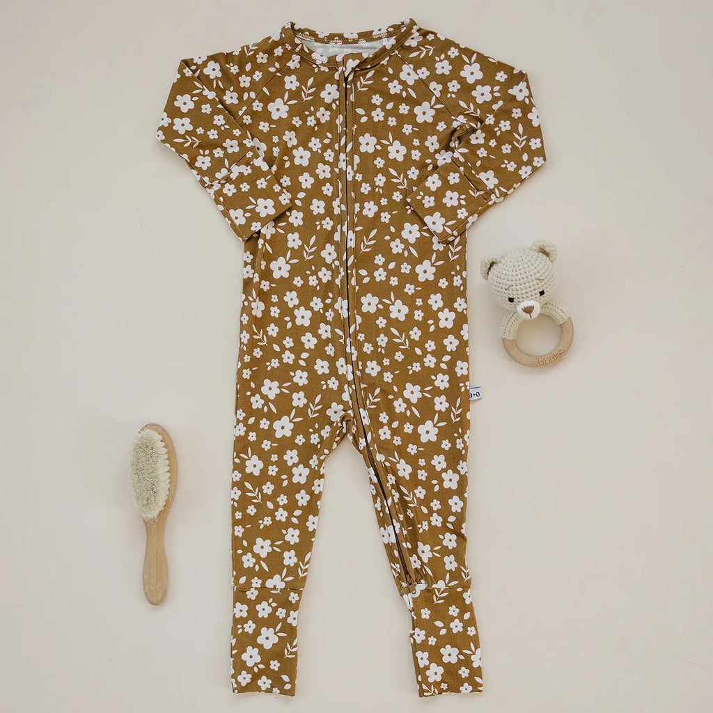 Ava+Oliver Bamboo Autumn Floral Convertible Zippy Romper 18-24mos NWT