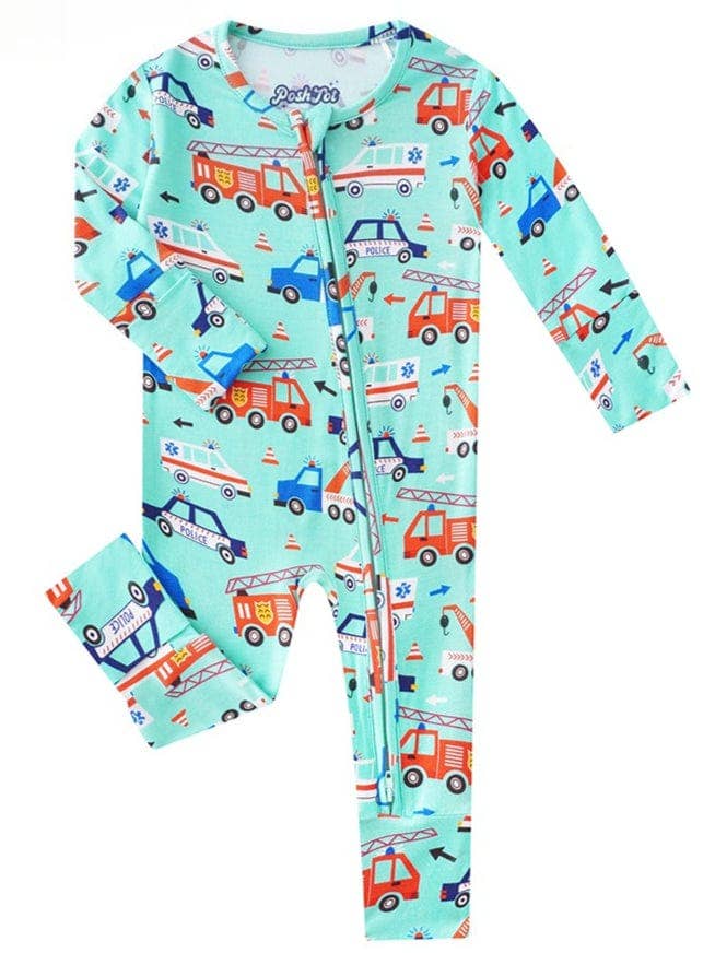 PoshTOT Colorful Stars Bamboo Baby Convertible Zippy Romper: Star / 9-12M