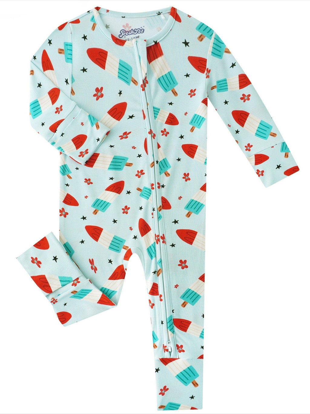 PoshTOT Bomb Pops Bamboo Baby Convertible Zippy Romper: 2T
