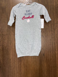Eat sleep baseball sleep gown size 0-6M