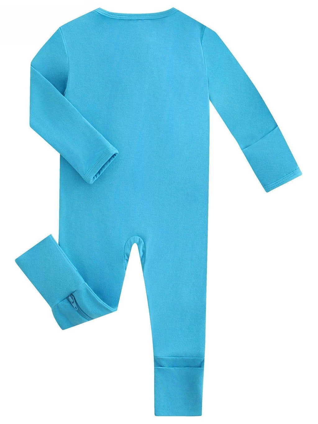 PoshTOT Blue Bamboo Baby Convertible Zippy Romper: 0-3M