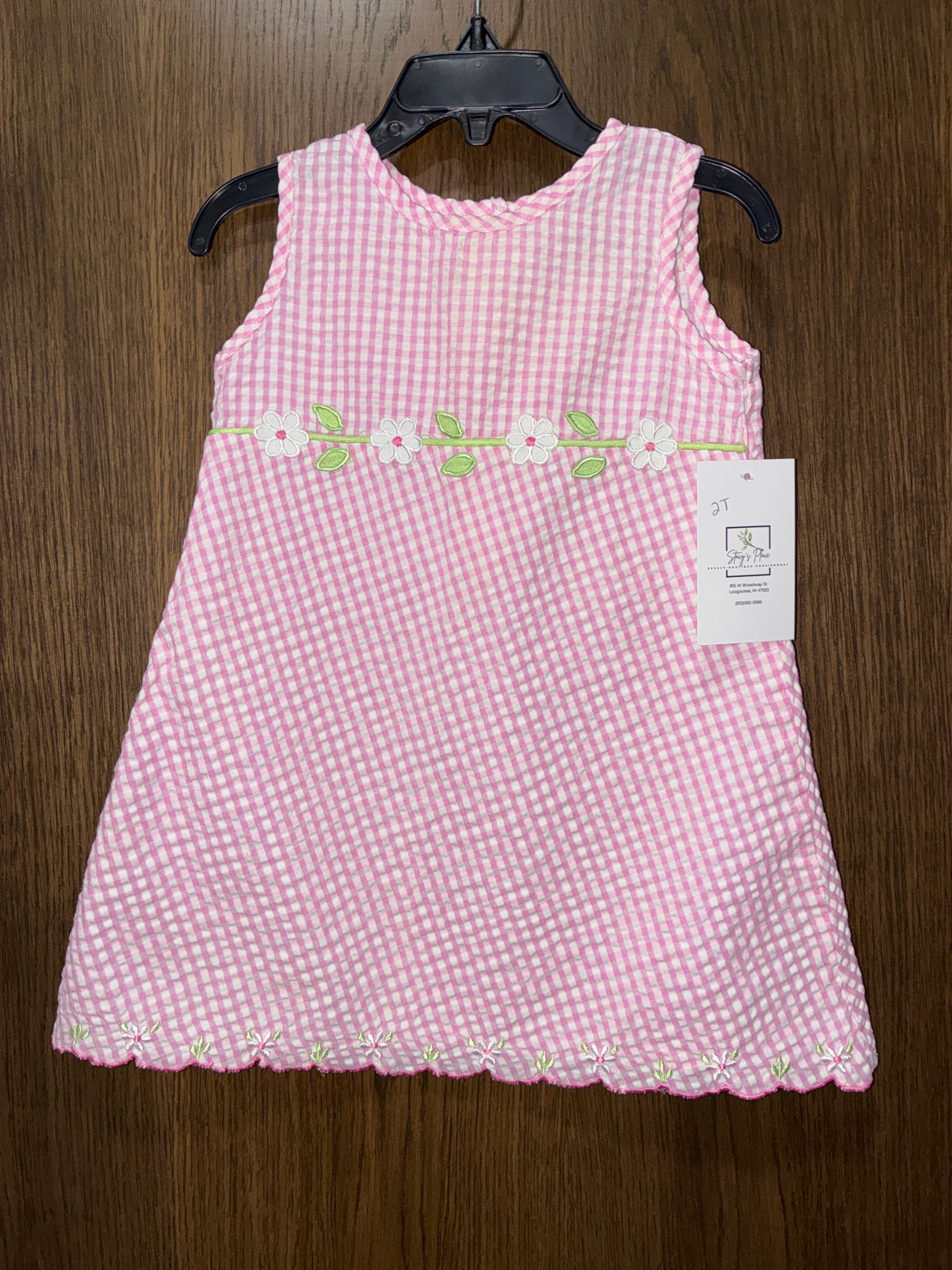 Girls Youngland Gingham Flower Dress Size 2T