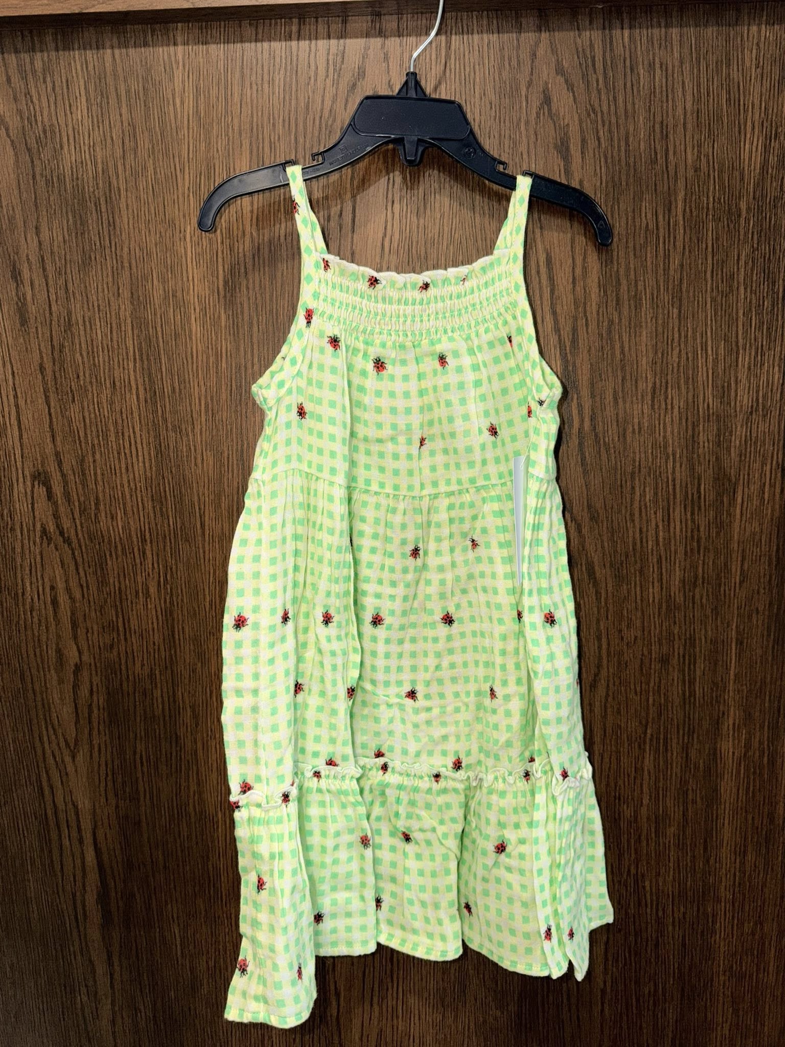 Peek Girls NWOT Ladybug Gingham Check Dress Size 5
