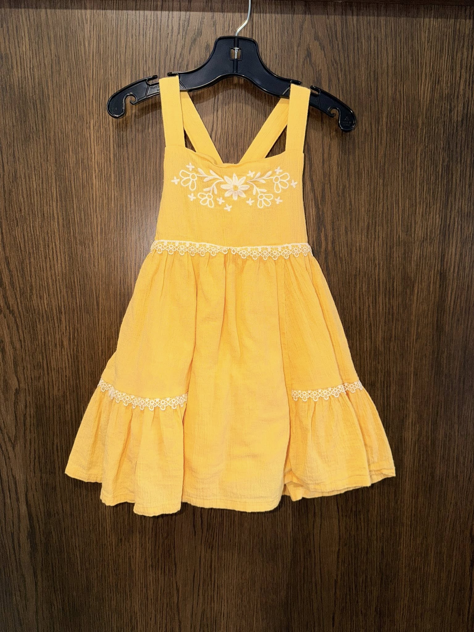 Mustard Embroidered Dress Size 3T