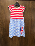 Stars, Stripes, & Checkers 4th of July Dress Size 3/4