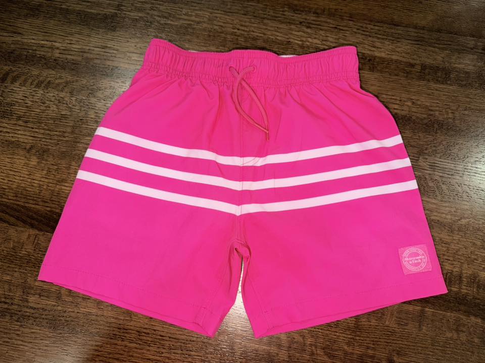 Abercrombie Boys Striped Hybrid Swim Shorts YSM 7/8 New Condition