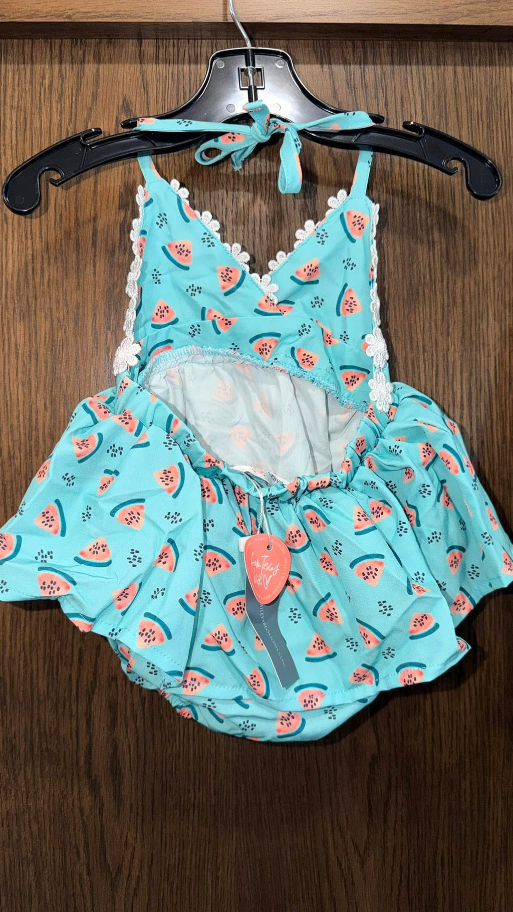 Baileys Blossoms Girls NWT Watermelon Romper 12-18 mos