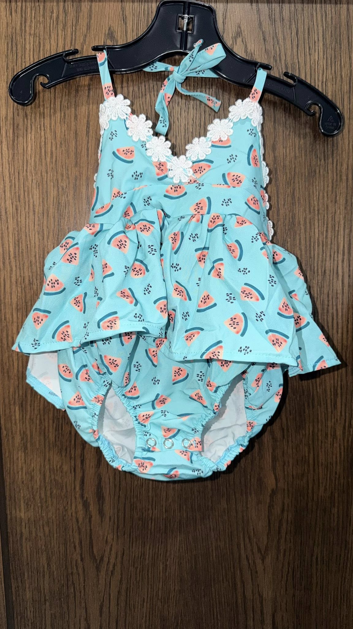 Baileys Blossoms Girls NWT Watermelon Romper 12-18 mos