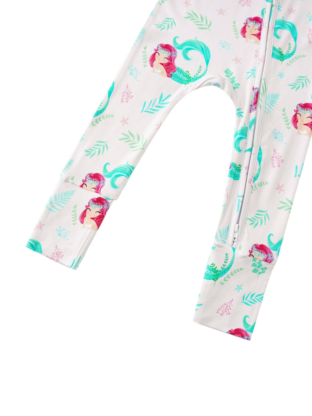 PoshTOT Mermaid Bamboo Baby Convertible Zippy Romper: 9-12M