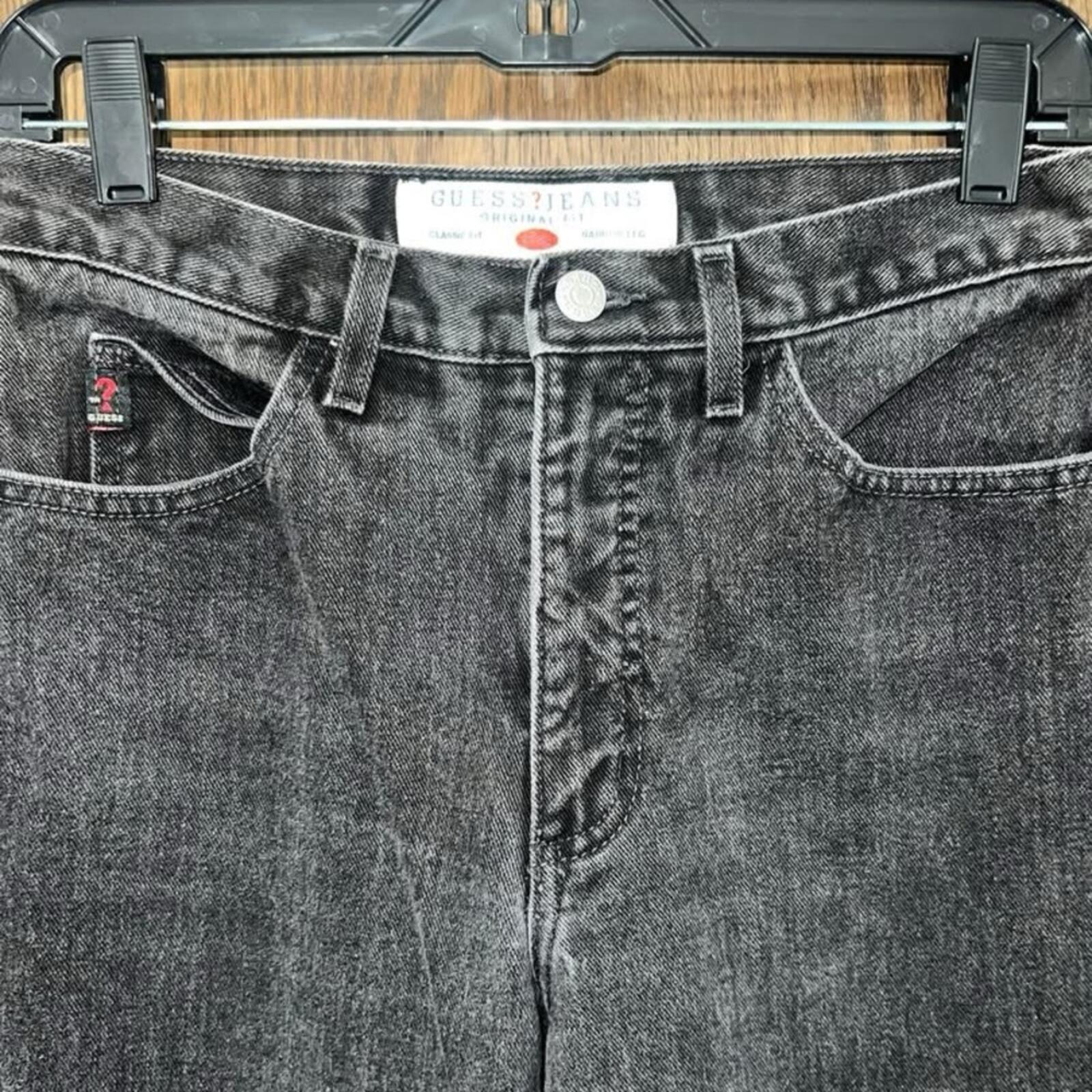 Vintage Guess Jeans Black Denim Relaxed Tapered high rise 28x30