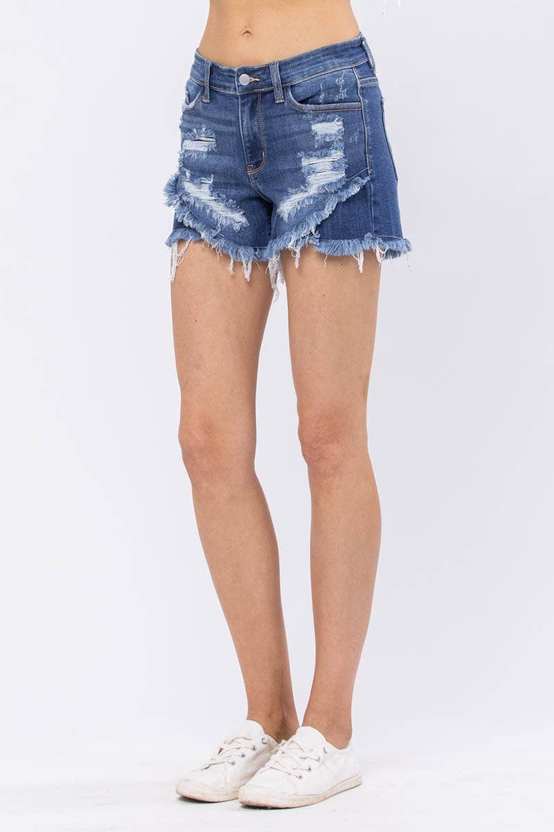 Judy Blue NWT Mid-Rise Tulip Hem Shorts XL