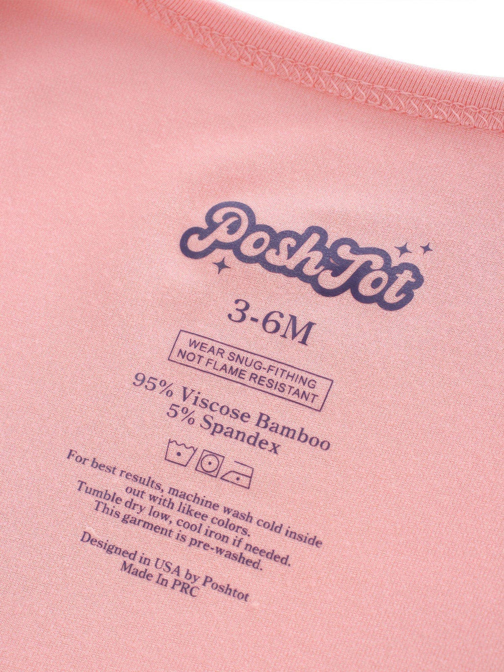 PoshTOT Peach Bamboo Baby Convertible Zippy Romper: 6-9M