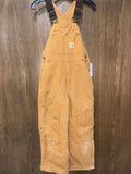 Carhartt Youth Insulated Overalls Size 8