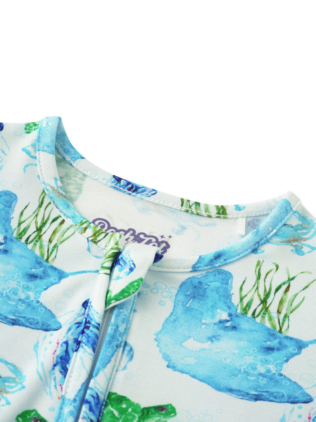 PoshTOT Sea Turtle Baby Convertible Zippy Romper: 9-12M